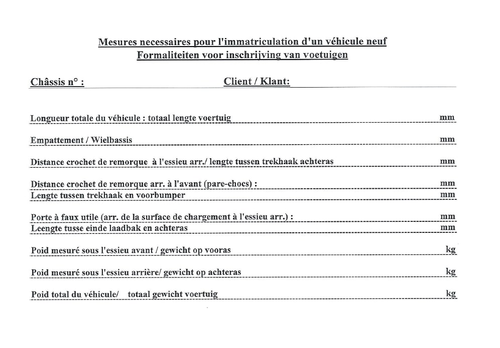 Mesures Immatriculation Unimog