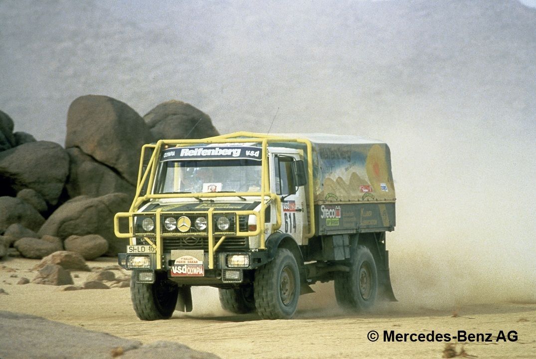 mercedes benz unimog u 1300 l, series 435 rally paris dakar 1985